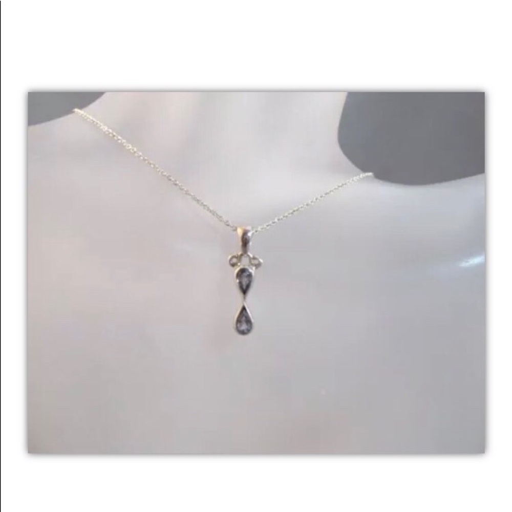 Sterling silver and Iolite pendant necklace